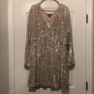 Express sequin champagne dress